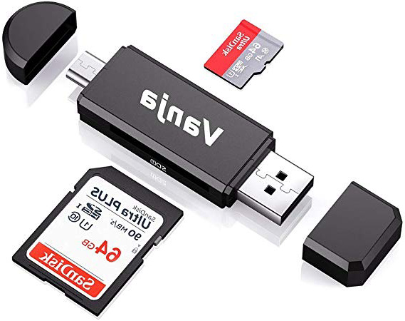 Vanja Lector Tarjeta de Memoria SD/Micro SD, Adaptador Micro USB OTG y Lector de Tarjetas USB 2.0 para Computadora/Laptop/Tableta y Teléfono Inteligente con Función OTG