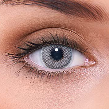 Lentes de contacto grises naturales 'Natural Lightgrey' de alta cobertura + contenedor de LENZOTICA I 1 par (2 piezas) I DIA 14.00 I sin aumento I 0,00 dioptrías