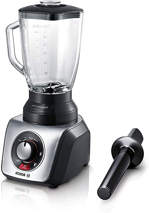 Bosch SilentMixx Pro - Licuadora (2,3 L, Continuo, Giratorio, Batidora de vaso, Negro, Acero inoxidable, CE)