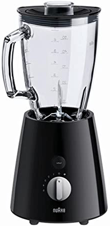 Braun JB3060BK - Batidora de vaso, 800 w, 5 velocidades, cuchilla de acero inoxidable, jarra de 1.75 l thermoresist, negro