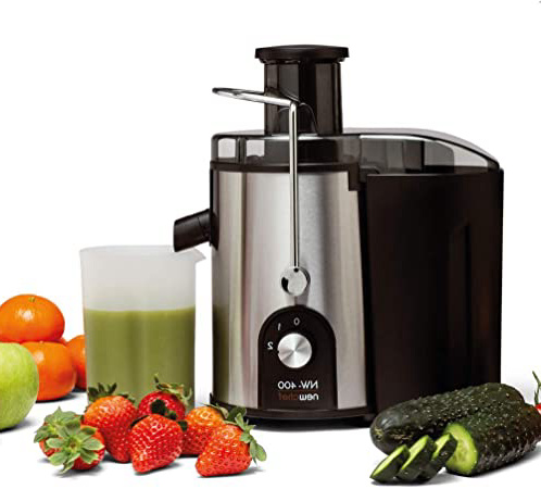 NEWCHEF Licuadora Para Verduras y Frutas NW-4OO, Exprimidor de Zumos y Extractor de Jugo, Licuadora de vaso 600ML con 2 Vel y Doble Filtrado, Exprimidor Centrífugo Libre de BPA con Base Antideslizante