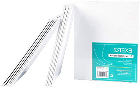 Exerz Paneles de Lienzos 12 Piezas 20x25cm/ 280GSM / 100% Algodón/Color Blanco/Triple Preparado/Libre de Acido/Hebra Media / 0,3 cm de Espesor (20x25cm - 12 Piezas)