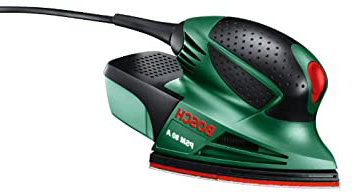 Bosch PSM 80 A - Multilijadora, 3 hojas de lija RedWood, con maletín (80 W, nº carreras en vacío: 20.000 min-1, Ø circuito oscilante: 1,4 mm)