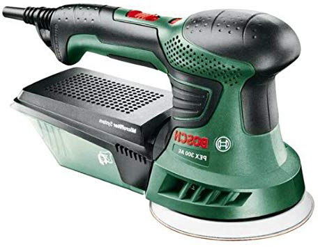 Bosch PEX 300 AE - Lijadora excéntrica con maletín (1x hoja de lija, plato lijador de goma, 270 W)