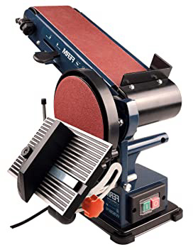 FERM BGM1022 Lijadora de banda 350W - 150 mm - Incluye 2 Cintas de Lijado (P80 y P120) y 2 Discos de Lijado (P80 y P120)