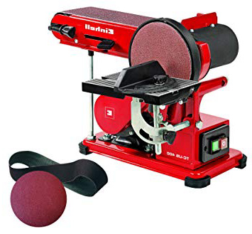 Einhell 4419255 TC-US 400 - Lijadora de plato, banda pivotable con tope, función de lijado de disco y banda