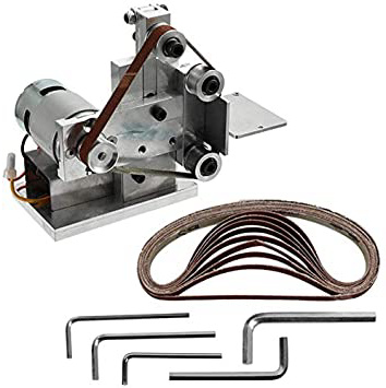SODIAL Amoladora Multifuncional Mini Lijadora De Correa EléCtrica DIY MáQuina De Pulir Pulido Cortador Afilador De Bordes Lijadora De Cinta