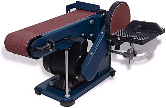 vidaXL Máquina Lijadora de Banda y Disco Inclinable 375W Herramienta Pulidora