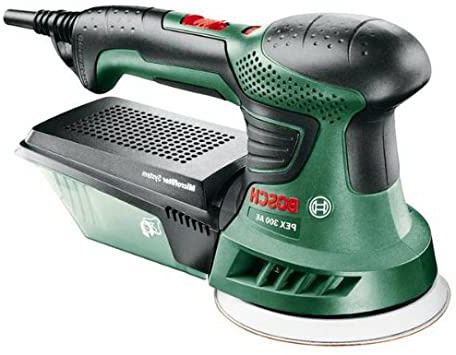 Bosch PEX 300 AE - Lijadora excéntrica con maletín (1x hoja de lija, plato lijador de goma, 270 W)