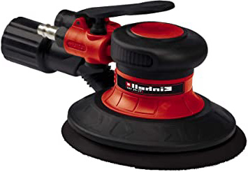 Einhell TC-PE 150, Lijadora excéntrica de aire comprimido (diámetro del disco de lija de 150 mm, palanca de ajuste continuo, incluye 6 papeles de lija, boquilla y llave dinamométrica)