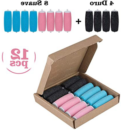 Rovtop 12PCS Doctor Scholl Lima Velvets Mooth - Rodillos Lijadores para Recambio de Lima Dr Scholl Velvet para Remueve Callos para Cuidado de los Pies 4 Grueso Negro, 4 Fino Rosa, 4 Fino Azul