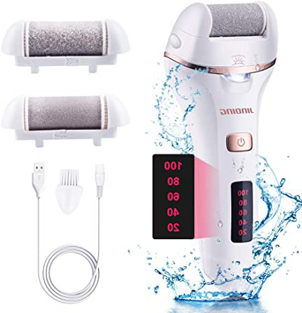 VINSIC Eléctrica Pedicura Eléctrico Lima Pies Profesional Recargable Wolady IPX7 Impermeable Eliminar Callos Pies Durezas Pedicura Pies Cuidado 5 Niveles Batería 1200MAH 2 Velocidades