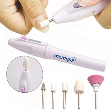 Kit de Manicura Eléctrico,Kapmore Torno para uñas 5 en 1 Limas para Uñas Manicura Eléctrica Manillares de Uñas