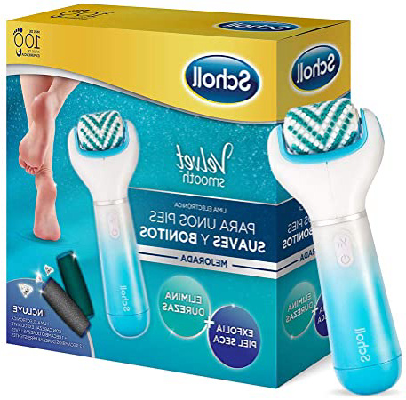 Scholl Velvet Smooth Lima Eléctrica Durezas Pies con Cabezal Exfoliante y 3 Recambios