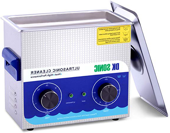 Limpiador Ultrasónico Profesional DK SONIC Limpiador Ultrasonidos de Acero Inoxidable 3L con Calentador para Partes de Pistola de Carburador Relojes de Latón Joyas Dentales Monedas de Metal