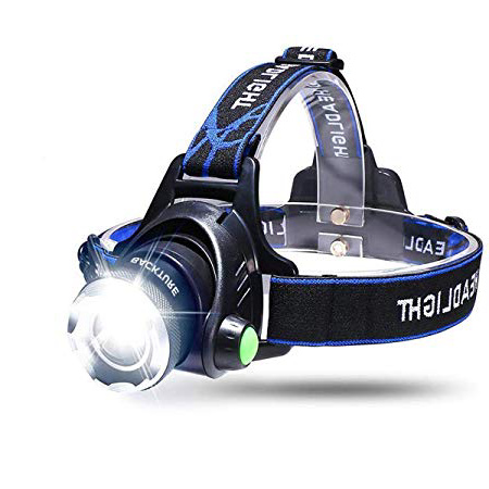 BACKTURE Linterna Frontal, Linterna de Cabeza Recargable USB 4 Modos de Luz LED, Impermeable para Camping, Pesca, Ciclismo, Carrera, Caza