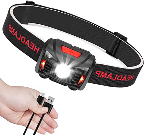Linkax Linterna Frontal LED USB Recargable Linterna de Cabeza Alta Potencia Luz Frontal Lampára de Cabeza con 5 Modos Para Ciclismo Senderismo Camping Pesca
