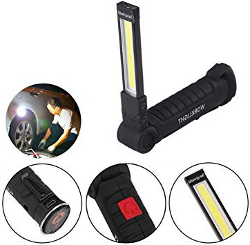 Luz de trabajo recargable USB Sunsbell, linterna LED portátil, luz de trabajo, con base magnética y gancho para el hogar, taller, uso de emergencia 5W (1pc)