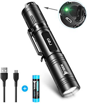 WUBEN L50 Linterna LED Alta Potencia, Recargable 1200 LM Super Brillante Antorcha Táctica Militar Pequeña Linterna de Mano, Resistente al agua IPX8, 5 Modos, Con batería, para Ciclismo Camping