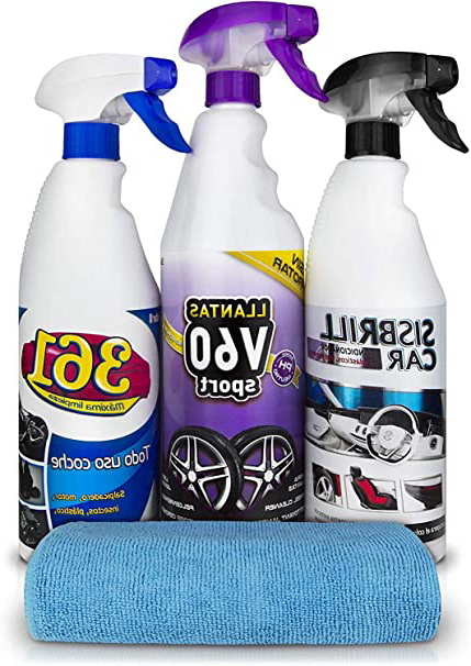 Sisbrill Kit Trío Esencial de Limpieza - Limpieza y Cuidado de Todo el Coche - Llantas, Cuero, Mosquitos, Tapicería