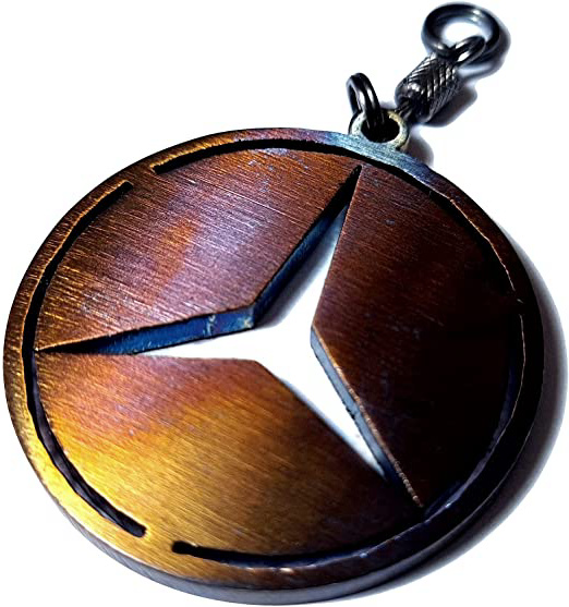 FORTILLO Llavero Mercedes (acero inoxidable/latón/titanio/azul