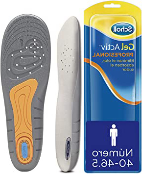 Scholl Plantillas Gel Activ Profesional Hombre para Calzado Trabajo, Absorción de Impactos y Amortiguación, Talla 40-46.5, 1 par (2 plantillas)
