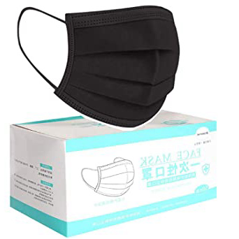 MaNMaNing Protección 3 Capas Transpirables con Elástico para Los Oídos Pack 50 unidades 20200723-MANING-NM50 (50, Negro, Adulto)