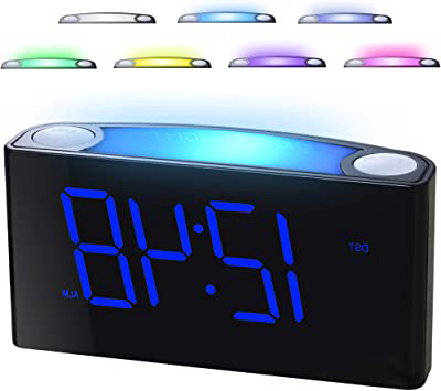Reloj Despertador Digital, 7 Luces
