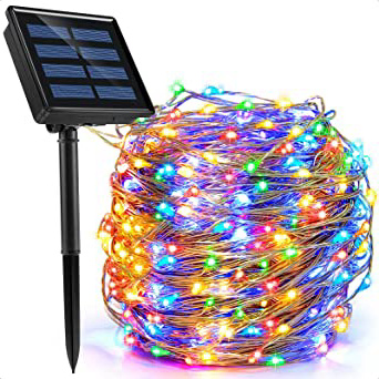Guirnalda Luces Solares (200 LED, 8 Modos, Hilo de Cobre de 3 Hilos), Ankway 22M/72pies Luces LED Navidad, Cadena Luces Solares Impermeable IP65 para Exterior/Interior Jardin Dormitorio Fiesta-colores