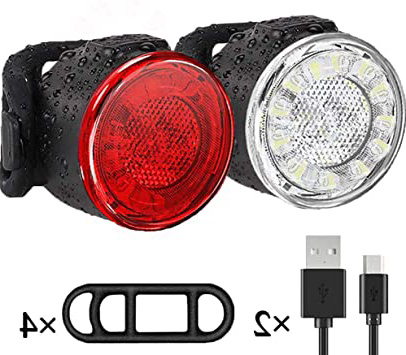 Luces Bicicleta, Impermeable LED Luz Bicicleta, Luces Delanteras y Traseras Recargables USB Para Bicicleta, 6 Iluminación Modos Luz Trasera, Luces Seguridad Para Ciclismo de Montaña y Carretera