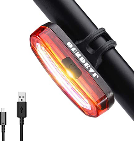 OUNDEAL Luz Trasera Bicicleta, LED Luz Bicicleta, Luces Bicicleta Recargable USB, Faro Trasero Bici con 6 Modos, Luz Trasera Roja para Seguridad de Ciclismo