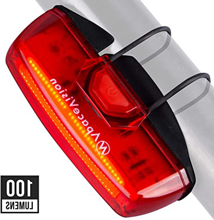 Luz Trasera Bici Recargable USB de Apace - Superbrillante 100 Lúmenes Luz Posterior de Bicicleta LED Fácil Enganche Luz Trasera Roja para Mountain Bike para Seguridad Optima en Bici