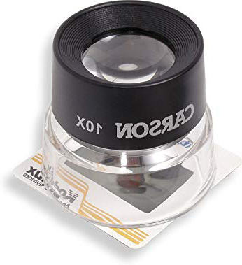 Carson Lupa de Contacto LumiLoupe de 10x, negro, transparente