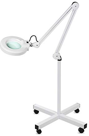 Crisnails® Lámpara de Manicura UV/LED Lupa con Soporte Laminado para Uso Móvil (Lupa Con Pie UV)