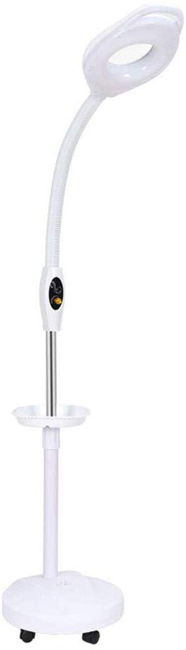 WOAIWOJIA Lupa Estetica con Luz,lámpara De Pie Lámpara De Pie Led 16 Veces Lupa 56w Luz Suave Shadowless Luz Fría Tatuaje De Uñas Belleza (Blanco)
