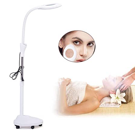 WOAIWOJIA Lupa Estetica con Luz,lámpara De Pie Lámpara De Pie Led 16 Veces Lupa 56w Luz Suave Shadowless Luz Fría Tatuaje De Uñas Belleza (Blanco)