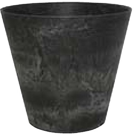 Ivyline Artstone Maceta para Flores Claire, Resistente a Las heladas y Ligera, Negro, 17x15cm