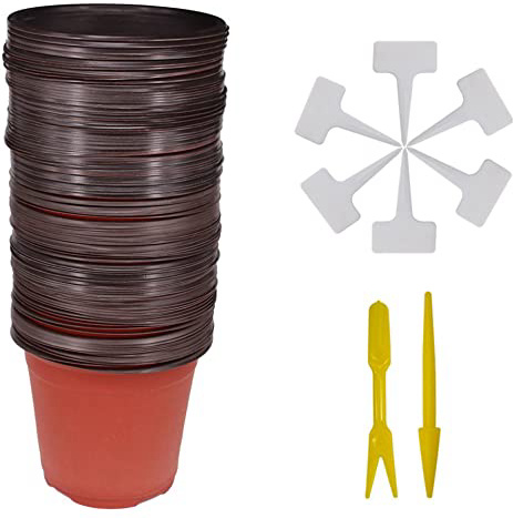 







Huvai Juego DE 50 macetas de plástico DE 15 cm con 50 Etiquetas de plástico Impermeables Tipo T para Plantas y 2 Mini Herramientas para transplantar






