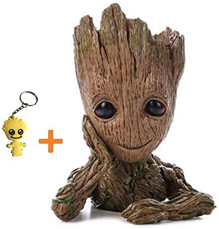Pawaca - Maceta para plantas del personaje de dibujos de acci�n Groot, con agujero, de Guardianes de la Galaxia, ideal como regalo para ni�os.