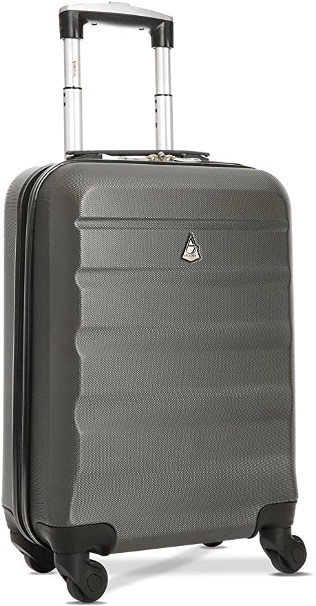 Aerolite ABS Maleta Equipaje de mano cabina rígida ligera con 4 ruedas, 55cm, Gris oscuro