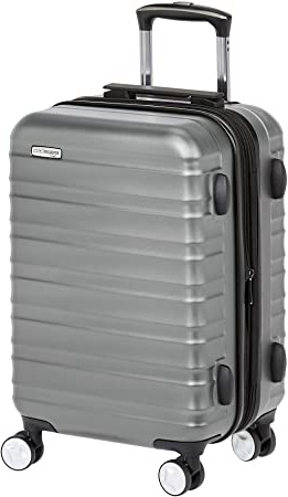 AmazonBasics - Maleta de mano rígida de alta calidad, con ruedas y cerradura TSA incorporada, 55 cm, Gris