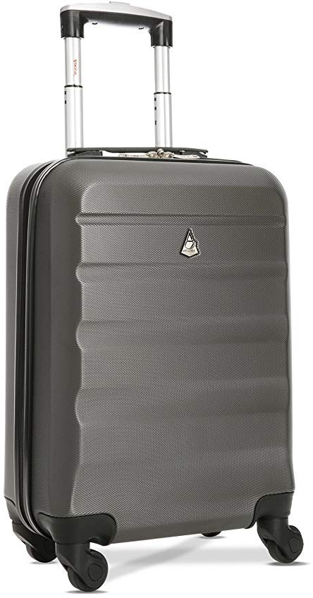 Aerolite ABS Maleta Equipaje de mano cabina rígida ligera con 4 ruedas, 55cm, Gris oscuro