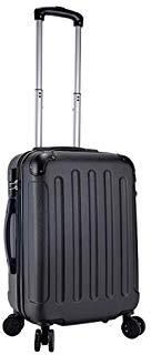 T-LoVendo TLVMA-BLACK Maleta de Cabina 4 Ruedas Negro Viaje Semirigida, 20" (40L), aprox. 55x36x21cm