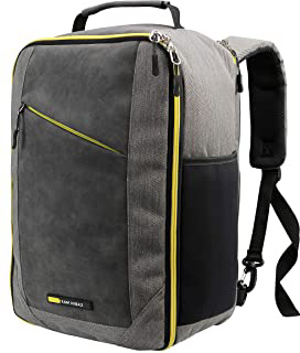 Cabin Max Manhattan Stowaway XL – Maleta de Cabina para Ryanair 40x20x25 Maleta de Viaje Nuevas Regulaciones sobre Equipaje Gratuito en Vuelos de Ryanair (Yellow Detail)