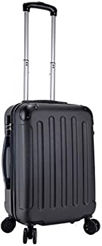 T-LoVendo TLVMA-BLACK Maleta de Cabina 4 Ruedas Negro Viaje Semirigida, 20" (40L), aprox. 55x36x21cm