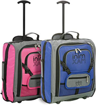 Minimax Equipaje Infantil niños Cabina de Equipaje Maleta Trolley con la Mochila y la Bolsa para su Favorito Juguetes/muñecas/Peluches (Azul + Rosa)