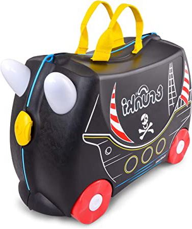 Trunki Maleta correpasillos y equipaje de mano infantil: Barco pirata Pedro (Negro)