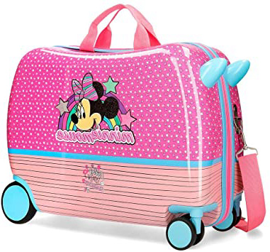 Disney Maleta infantil Minnie Pink Vibes con ruedas multidireccionales, Rosa