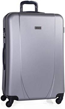 ITACA - Maleta de Viaje Grande XL Rígida 4 Ruedas Trolley 75 cm de ABS. Práctica Cómoda y Ligera. Gran Capacidad Bonito Diseño. Estudiante y Profesional. 71170, Color Plata