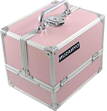 DynaSun BS35 22x17x18cm Rosado Maletín Maquillaje Cosmética Estética Joyas Multiuso Caja Maleta Belleza Cofre Joyas Cabello Estuche